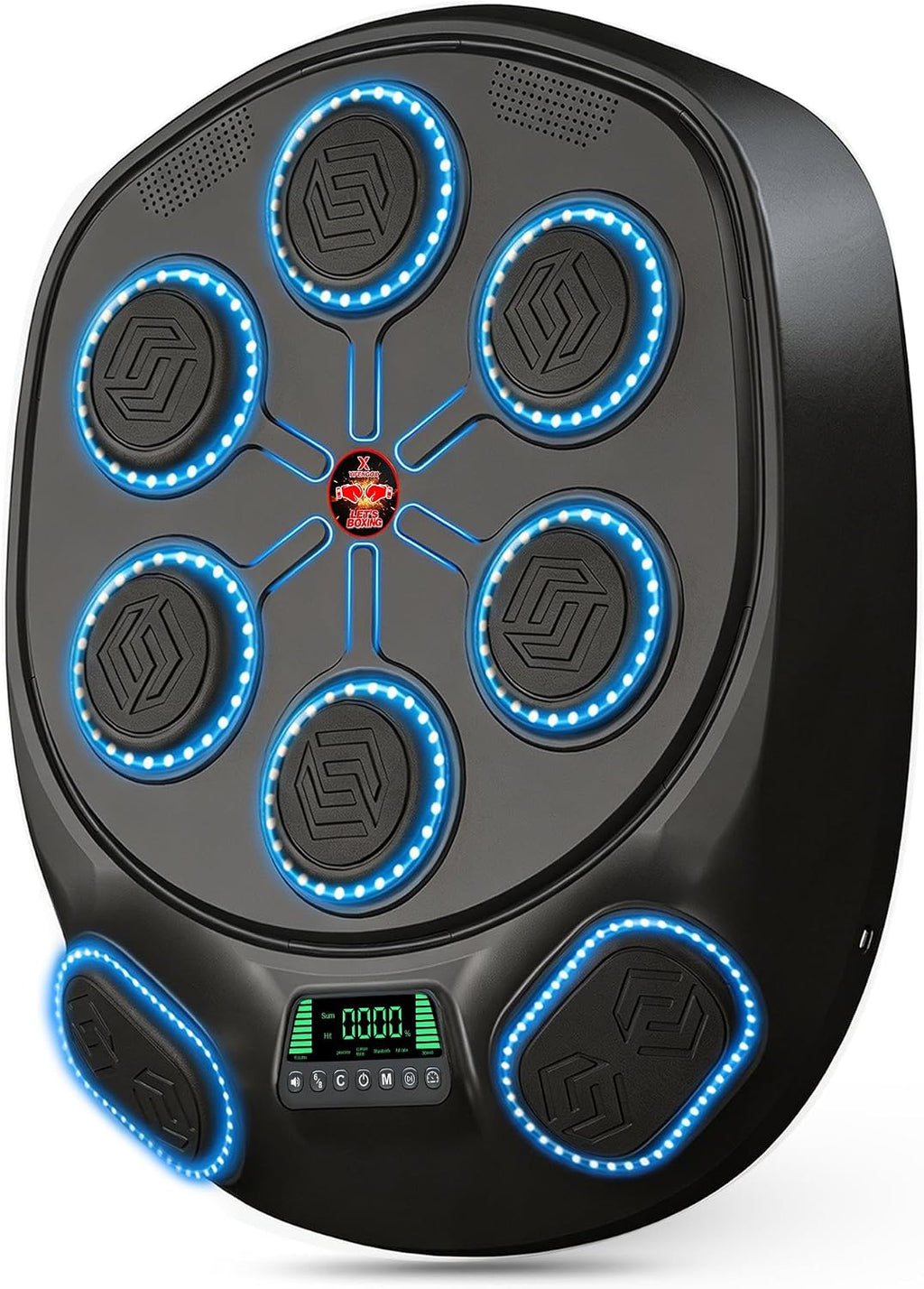 Smart Music Boxing Machine | 8 Target&Interactive Punching Trainer | ABS+EVA+PC Durable Construction | 5 Sensor Chips for Fast Punch Response | Secure Wall Mount | Fun Workout for Kids & Adults