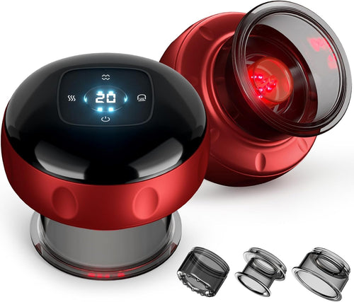 2 Pack Cupping Set, 7-In-1 Smart Cupping Therapy Massager. Red Light Cupping Therapy Set with 2 Modes for Targeted Muscle Soreness,Tighter Skin,Cupping Kit with 20 Levels Suction and Heat and Gua Sha