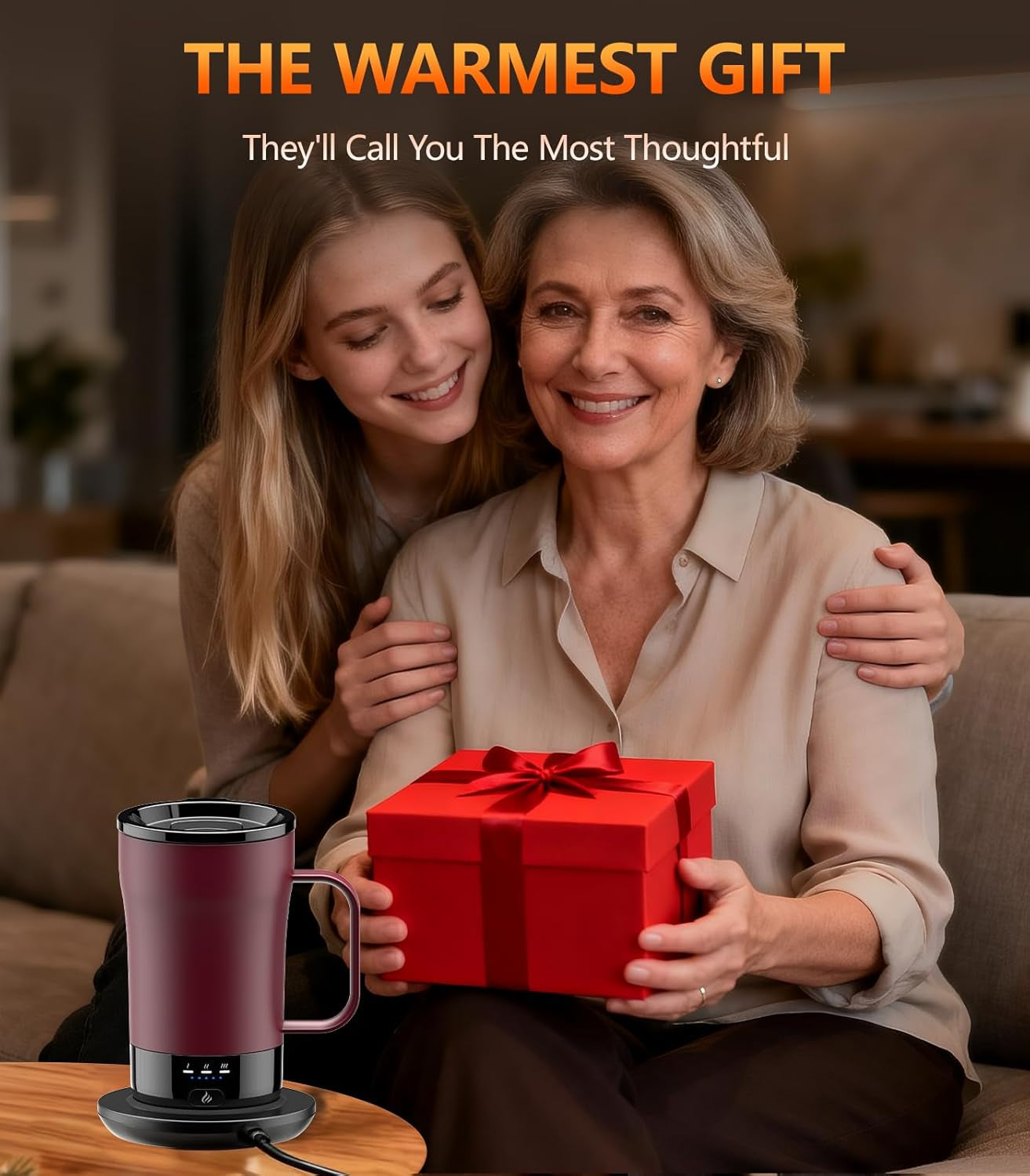 Self-Heating Coffee Mug, 14Oz Heated Coffee Mug - Rechargeable Temperature Control Coffee Mug Keep Coffee Hot, Smart Mug Great Gift for Coffee Lovers & Slow Sippers