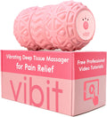 Vibrating Foot Massager for Plantar Fasciitis, Sciatica & Pain Relief | Portable Electric Deep Tissue Massage Roller, 3 Vibration Levels for Foot, Calf, Back and Neck; Pink