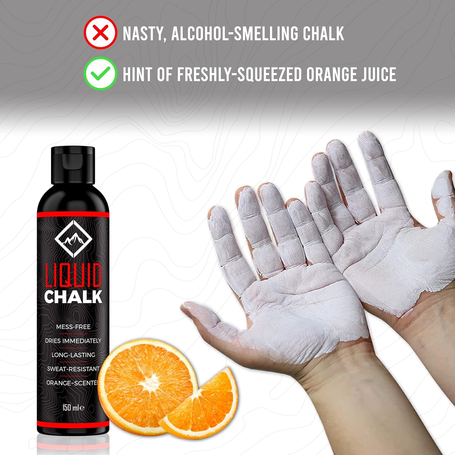 Liquid Chalk for Rock Climbing, Weight Lifting, Gymnastics - Liquid Grip | Climbing Chalk & Lifting Chalk for Weightlifting, Liquid Gym Chalk for Workout Training - Less Chalk, More Grip for Workout
