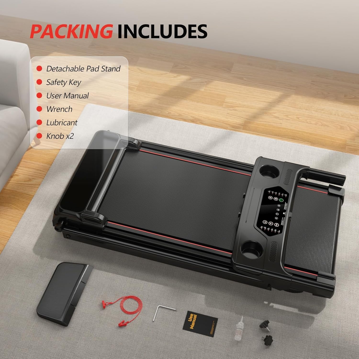 Foldable Walking Pad Treadmill with 0-15% Auto Incline for Home | 0.6-7.5MPH, with Handle Bar, Compact, Portable, 350Lbs Capacity, 3.0HP Low Noise, Running Machine