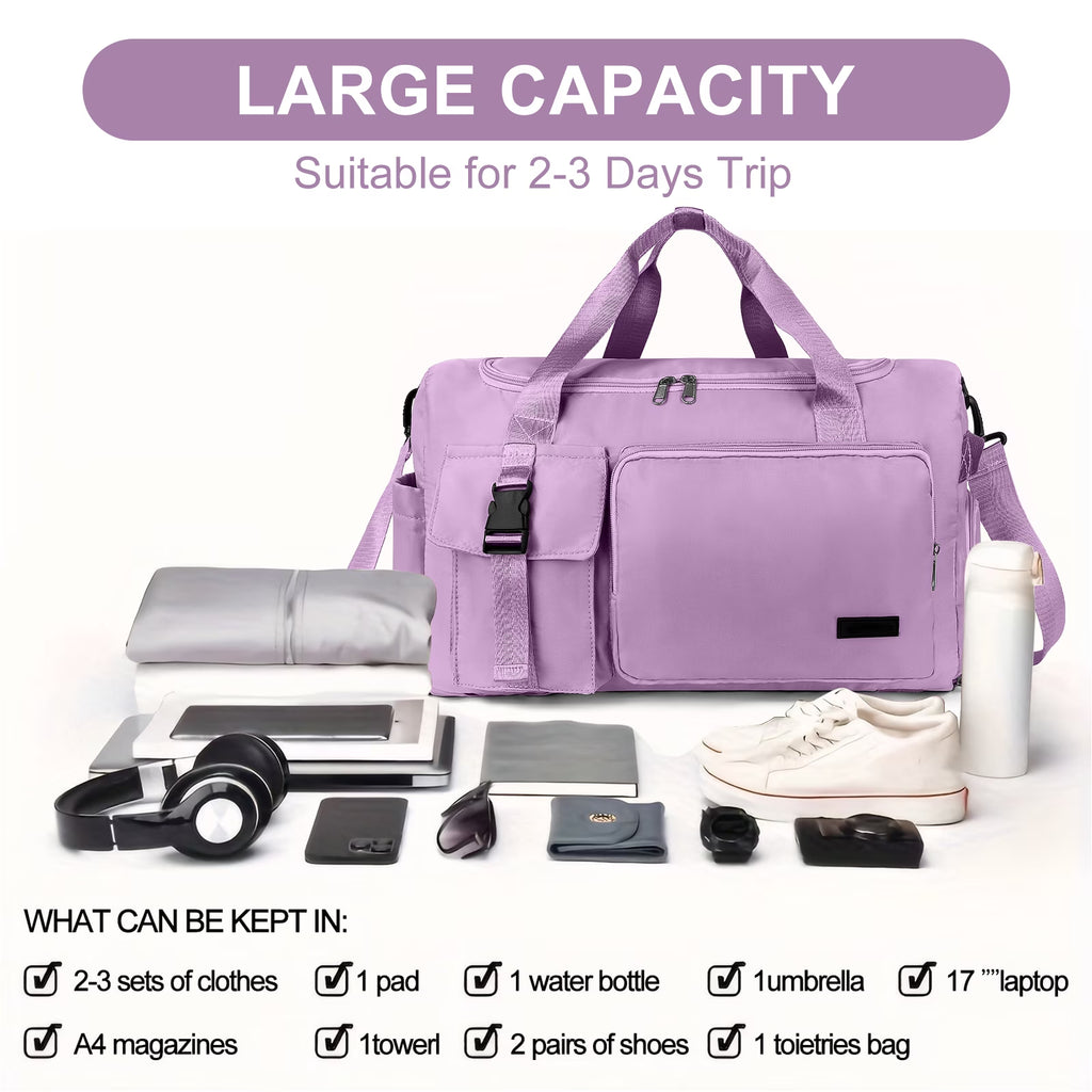 Duffel Bag 4 in 1 Travel Backpack Duffle Bag Weekender Bags for Women Gym Bag with Shoe and Wet Compartment Carry on Dance Bag
