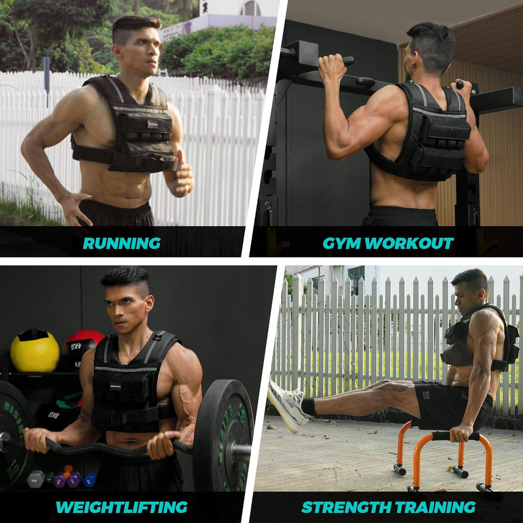 Weighted Vest Men, 35Lb/45Lb Adjustable Rucking Vests for Walking Running | 1.2" Shoulder Padding, High-Vis Reflective Strips, Metal Tactical Buckle, Strength Training Vest for Hiking Workout Fitness