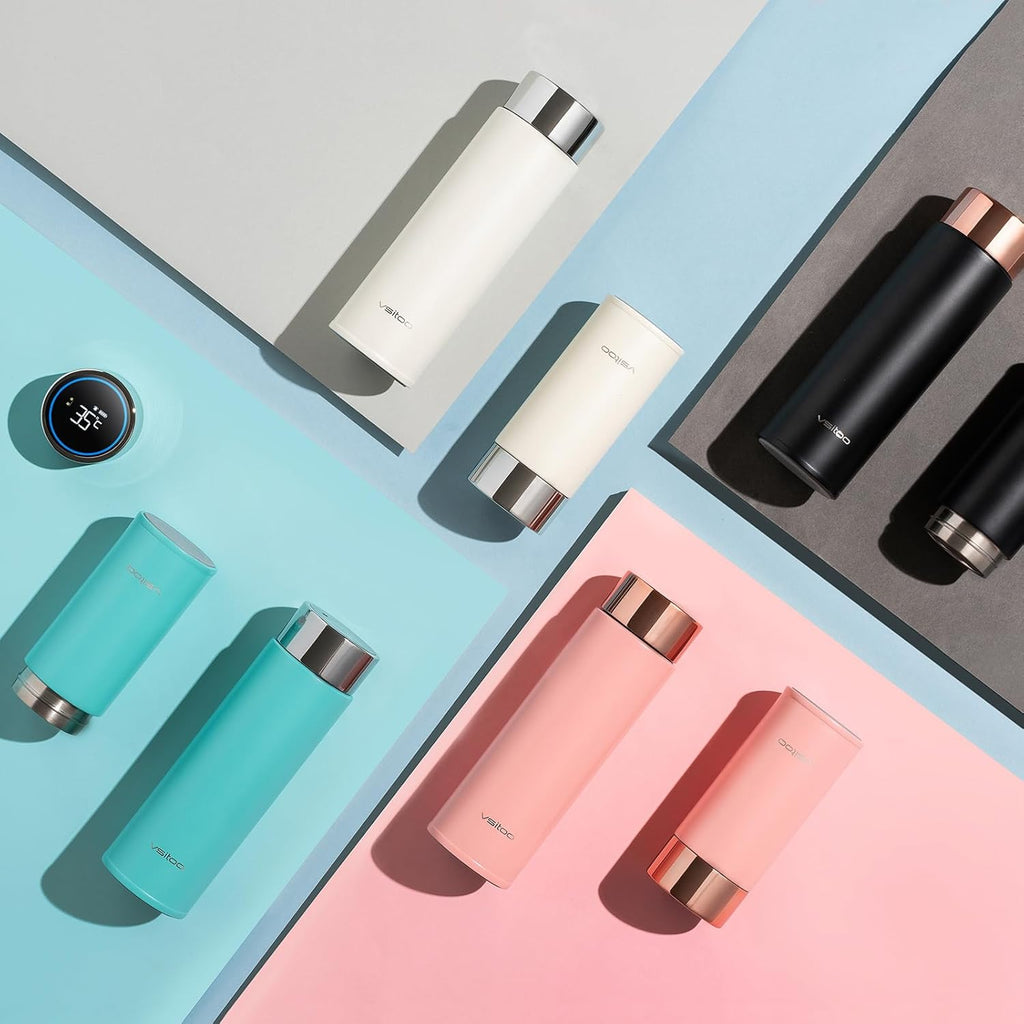 S1 Lite Mini 8.5Oz Insulated Self-Cleaning Water Bottle for Purse | Purse-Ready 8.5Oz Mini Bottle with Auto Self-Cleaning, App & Touchscreen Control, Temp Display and 30-Day Battery Life