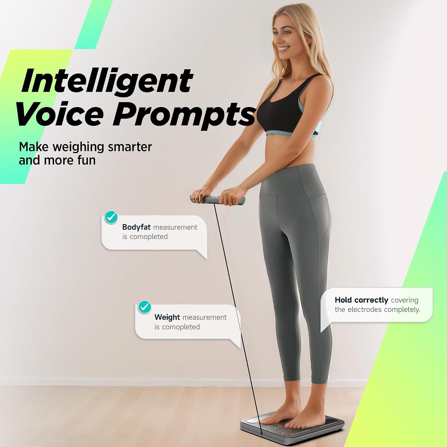 Smart Bathroom Scale for Body Weight and Fat, BMI 28 Body Metrics, Innovative 8-Electrode Digital Scales FSA&HSA Eligible with Voice Prompt Function High Accurate, 8E Scanpro