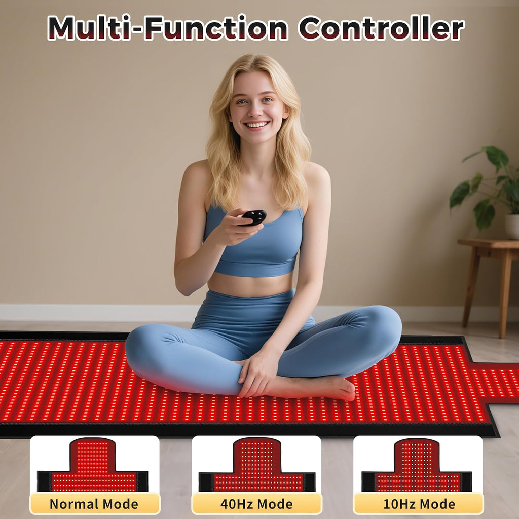 1370 Leds Dual Full Body Red Light Therapy Mat, Red Light Therapy Blanket, 2In1 Leds(660Nm& 850Nm), Premium Leather, Adjustable Timer & Intensity