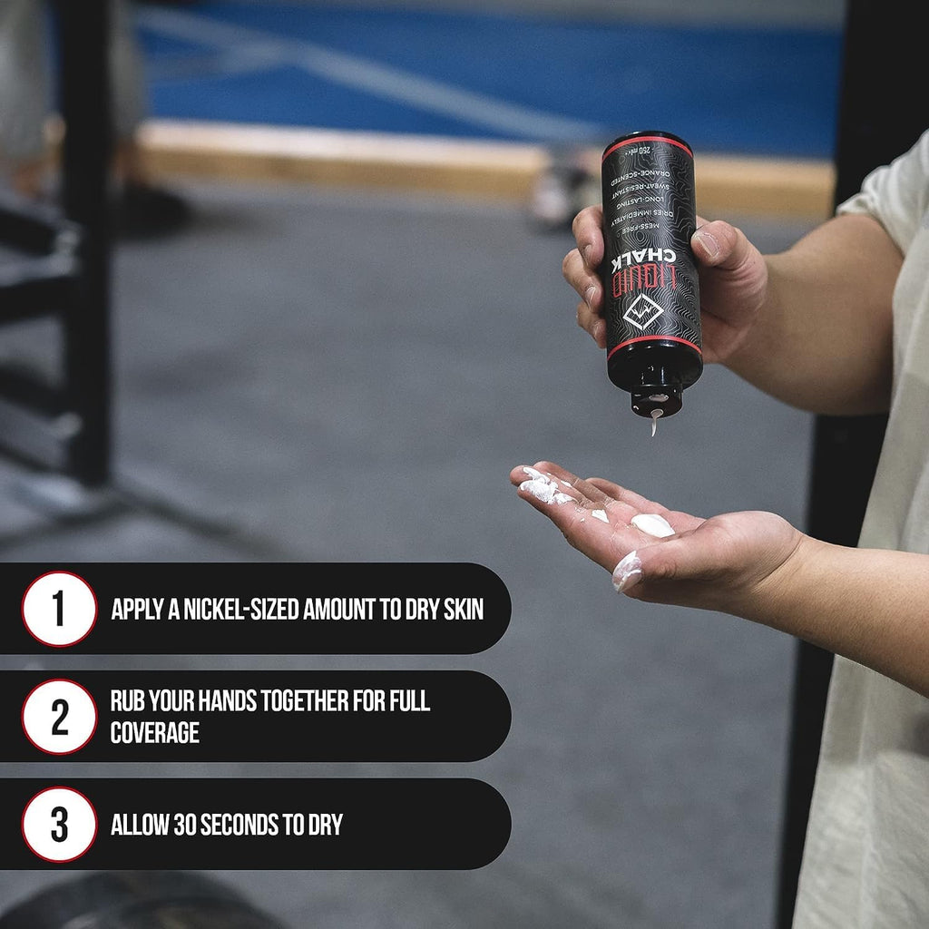 Liquid Chalk for Rock Climbing, Weight Lifting, Gymnastics - Liquid Grip | Climbing Chalk & Lifting Chalk for Weightlifting, Liquid Gym Chalk for Workout Training - Less Chalk, More Grip for Workout