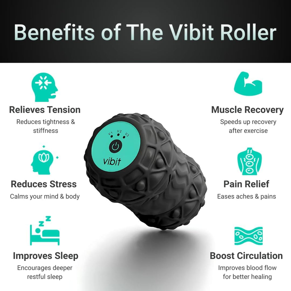 Vibrating Foot Massager for Plantar Fasciitis, Sciatica & Pain Relief | Portable Electric Deep Tissue Massage Roller, 3 Vibration Levels for Foot, Calf, Back and Neck; Pink