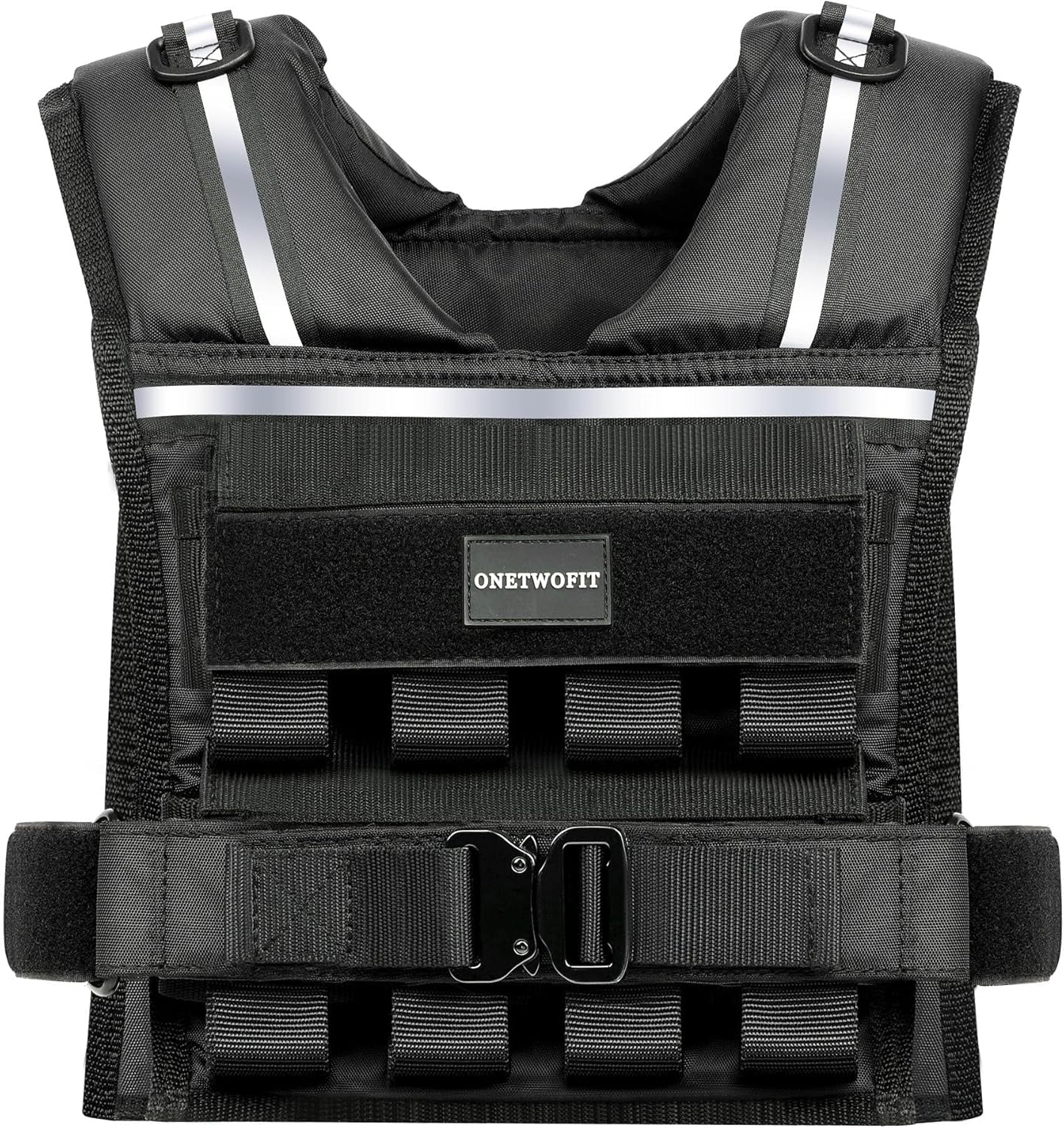 Weighted Vest Men, 35Lb/45Lb Adjustable Rucking Vests for Walking Running | 1.2" Shoulder Padding, High-Vis Reflective Strips, Metal Tactical Buckle, Strength Training Vest for Hiking Workout Fitness