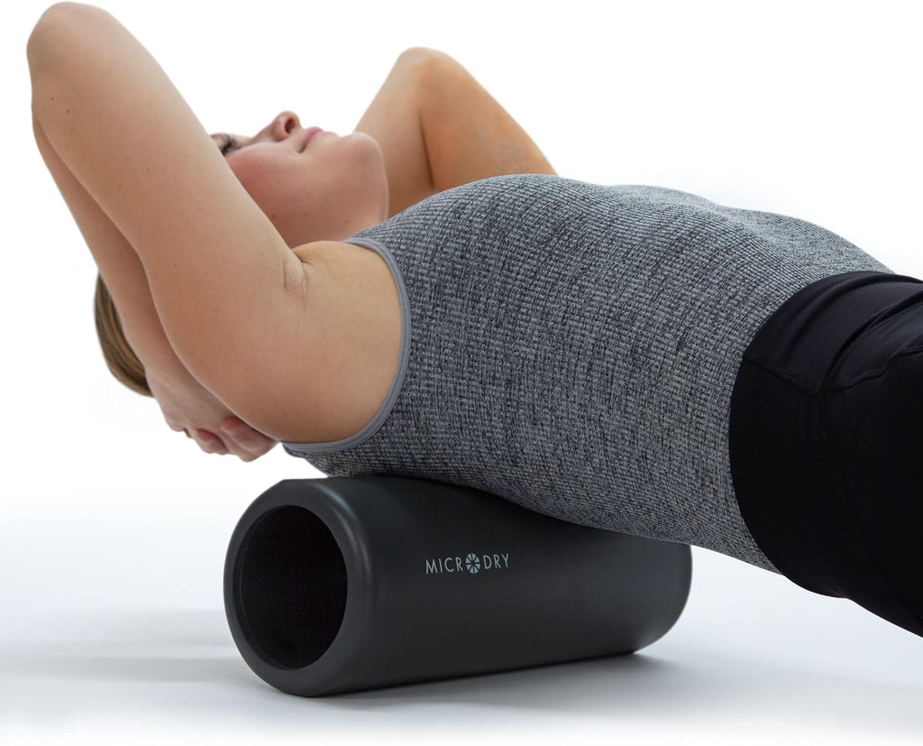 Deluxe Fitness Foam Back Roller for Muscle Relief, Roller for Yoga, Stretching, Deep Tissue Firm Massage & Trigger Point Release, Exercise Workout at Home or Gym, 13X5.3, Dark Grey