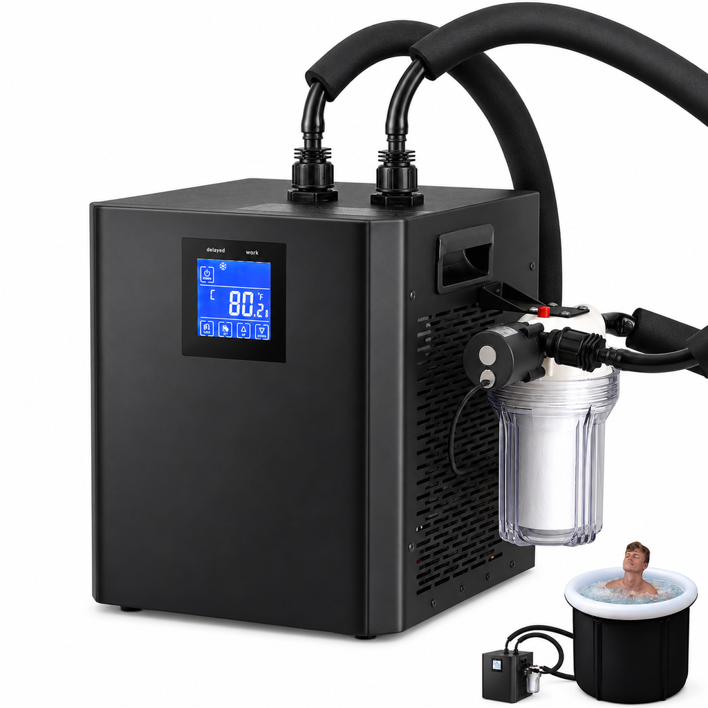 Enfriador para baño de hielo premium de 1/3 HP con bomba y filtro externo
