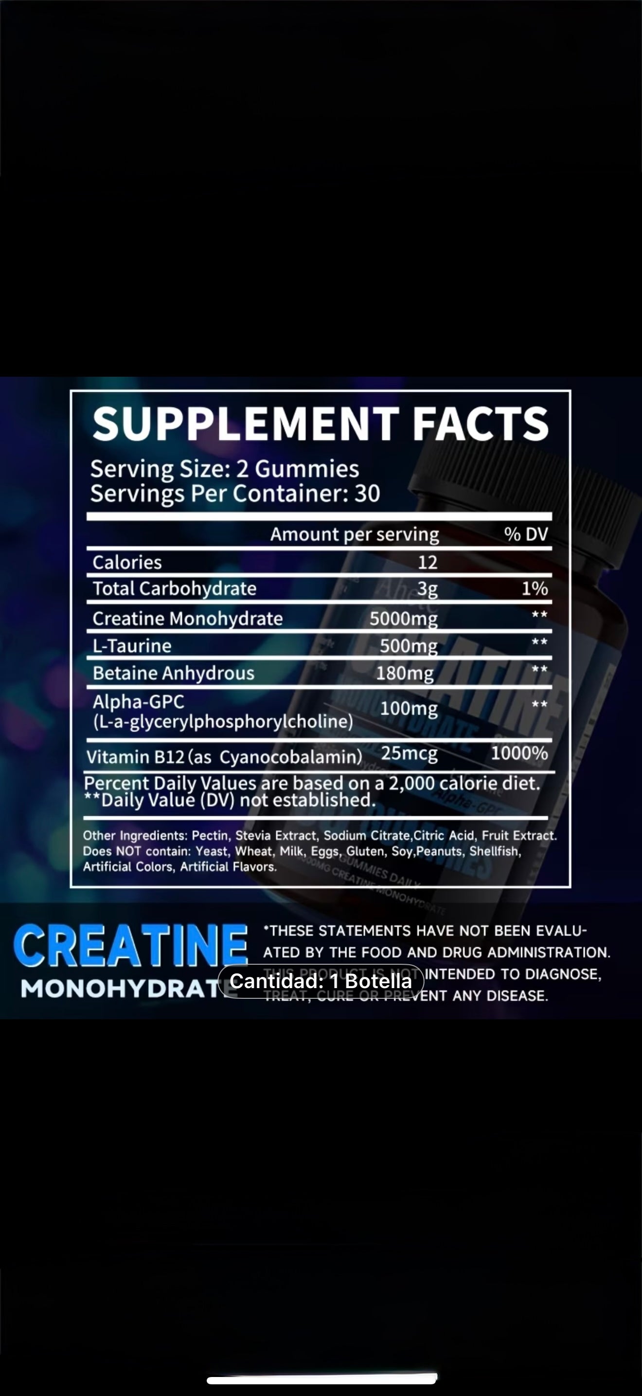 CREATINA MONOHIDRATADA EN GOMAS