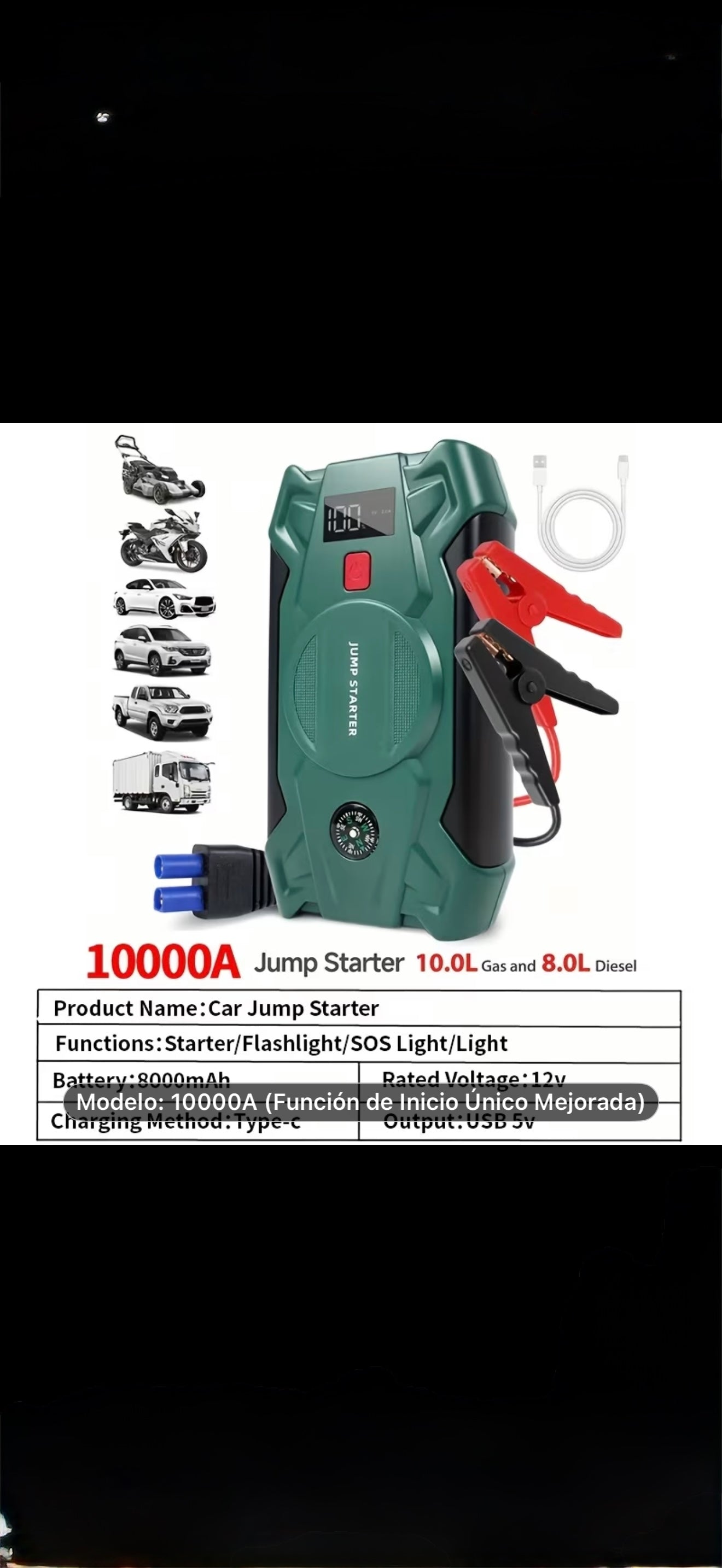 Arrancador De Batería 10000a Y Compresor De Aire 7-en-1 Pro