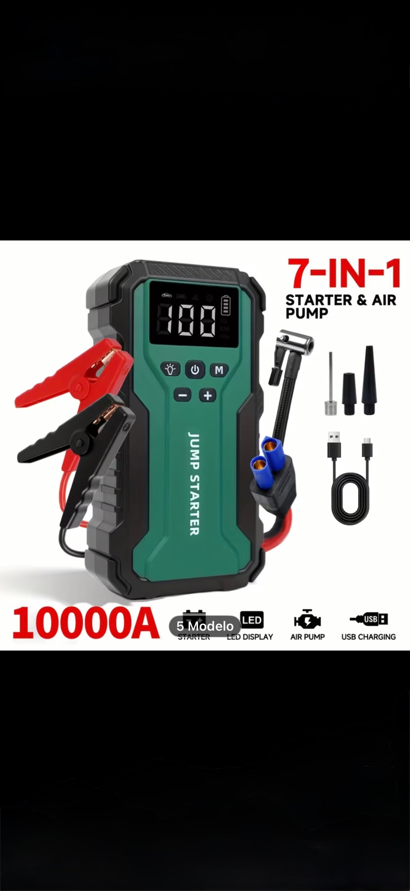 Arrancador De Batería 10000a Y Compresor De Aire 7-en-1 Pro