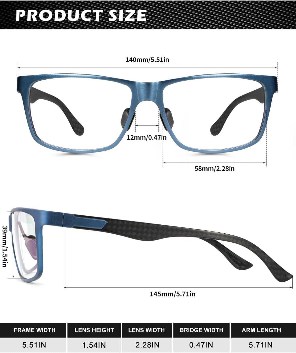 Blue Light Glasses Men, Relieve Eyestrain and Eye Protection, Al-Mg Metal Computer Blue Light Blocking Glasses