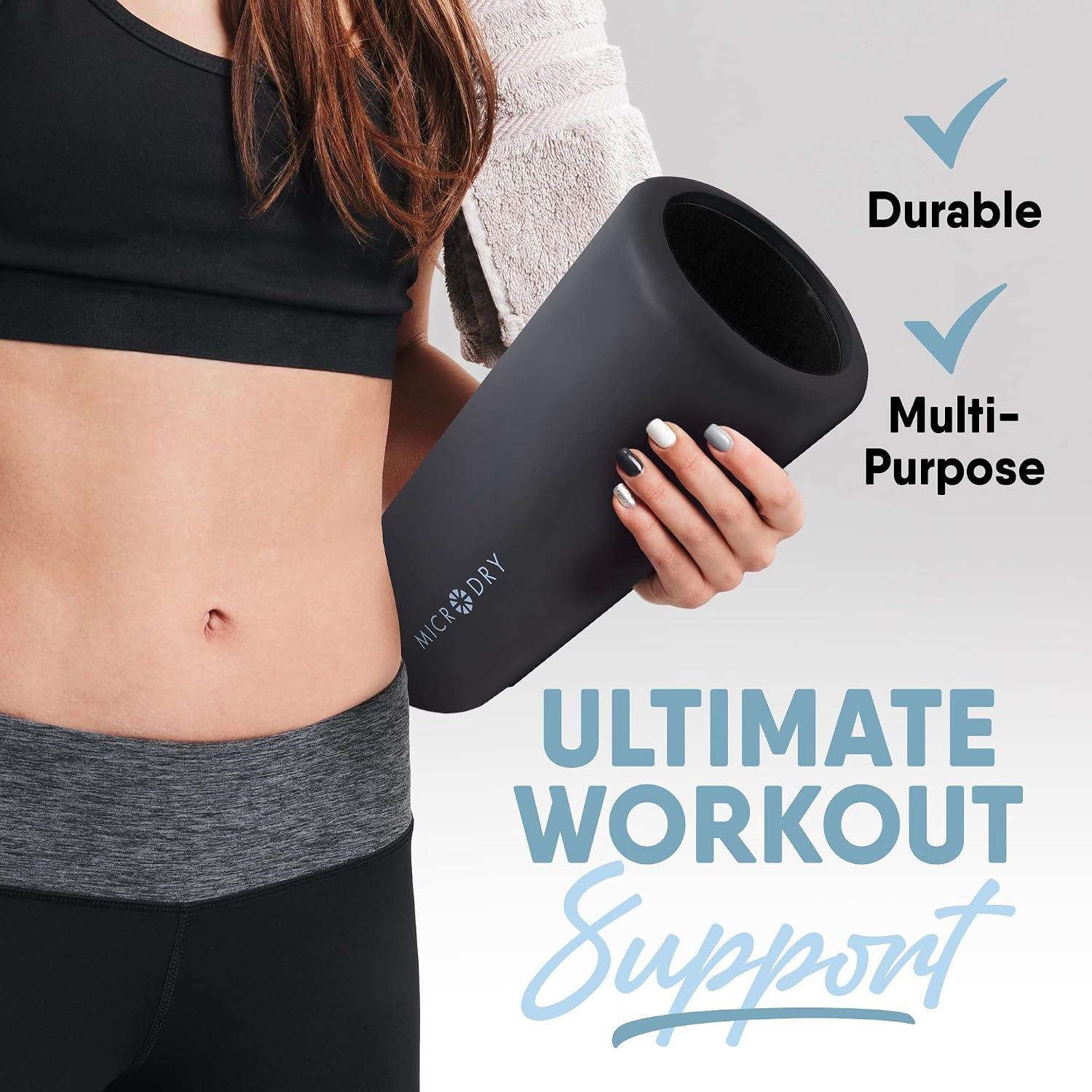Deluxe Fitness Foam Back Roller for Muscle Relief, Roller for Yoga, Stretching, Deep Tissue Firm Massage & Trigger Point Release, Exercise Workout at Home or Gym, 13X5.3, Dark Grey