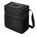 Sturdy 3 Gallon Car Trash Can - Ultra Large Capacity, Leak Proof, Waterproof Car Organizer and Storage with Pockets and Adjustable Straps, Collapsible Interior Car Accessory (Black Leopard)
