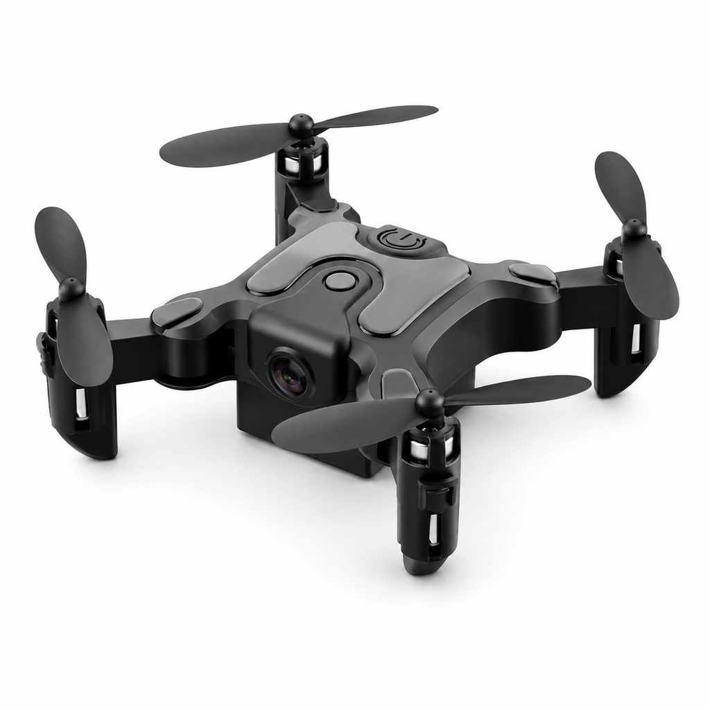 Mini Drone with 4K Camera & Six-Axis Stabilization Mini Shuttle Foldable FPV Drone | Small-Bodied Covert UAV One Key Take Off/Land, Headless Mode, Support 360° Roll